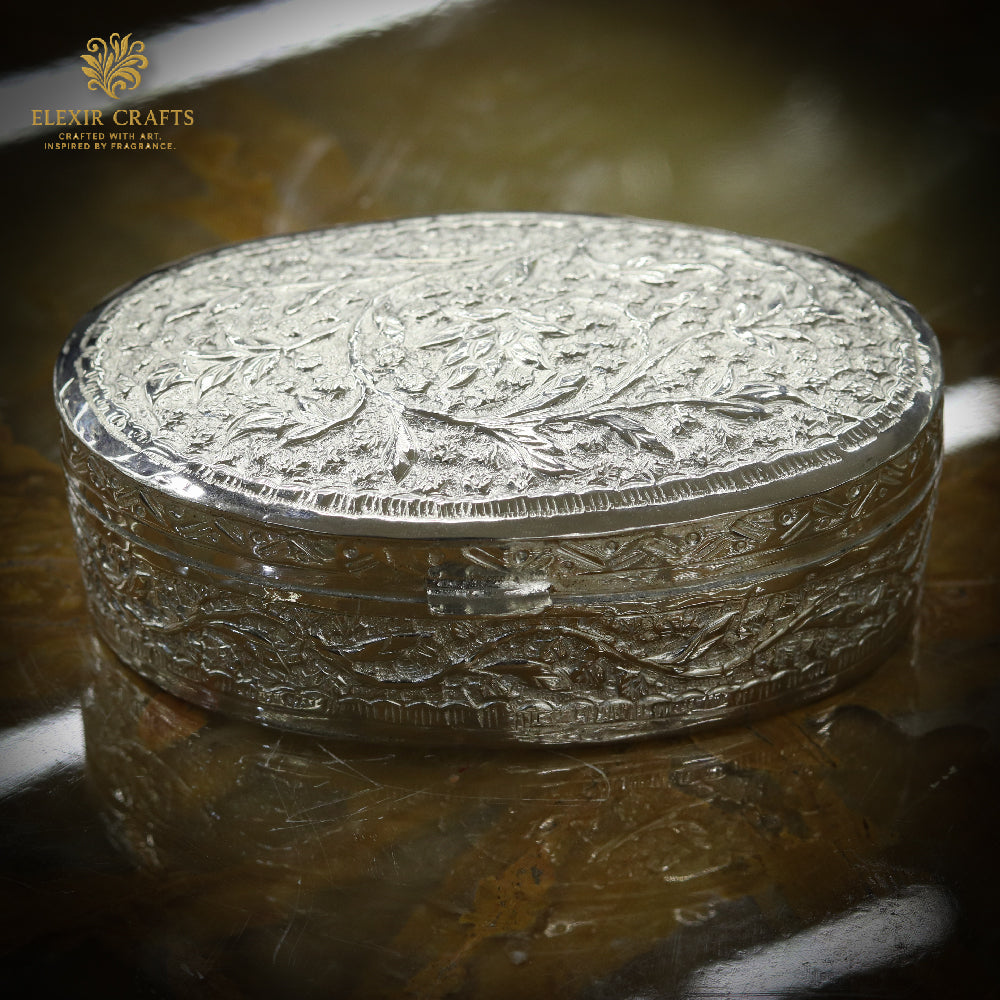 The Artisan Silver Oval Casket