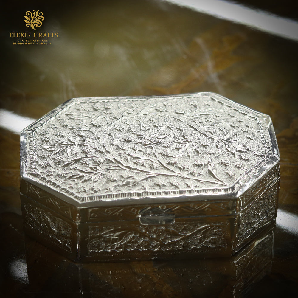 The Artisan Silver Octagonal Jewel Box