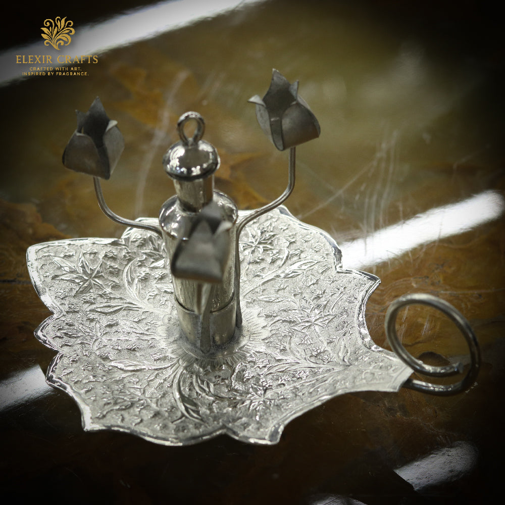 The Artisan Silver Floral Candelabra