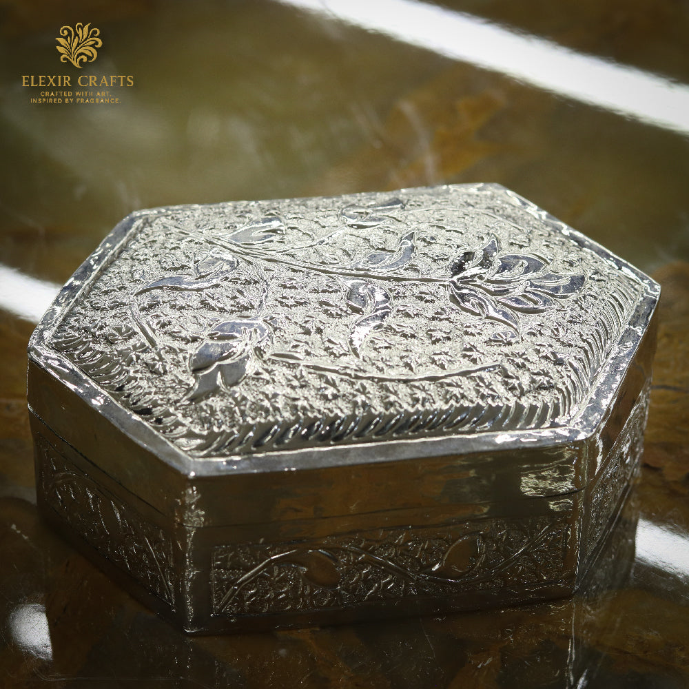 The Artisan Silver Hexagonal Jewel Casket