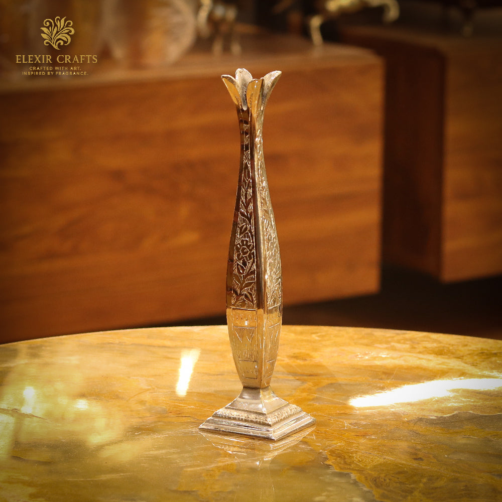 The Flora Etched Slim Vase