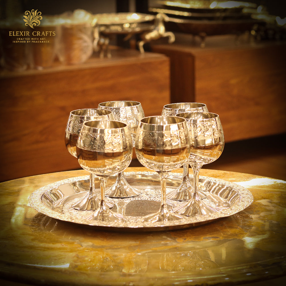 The Elite Tulip Chalice & Round Tray Set