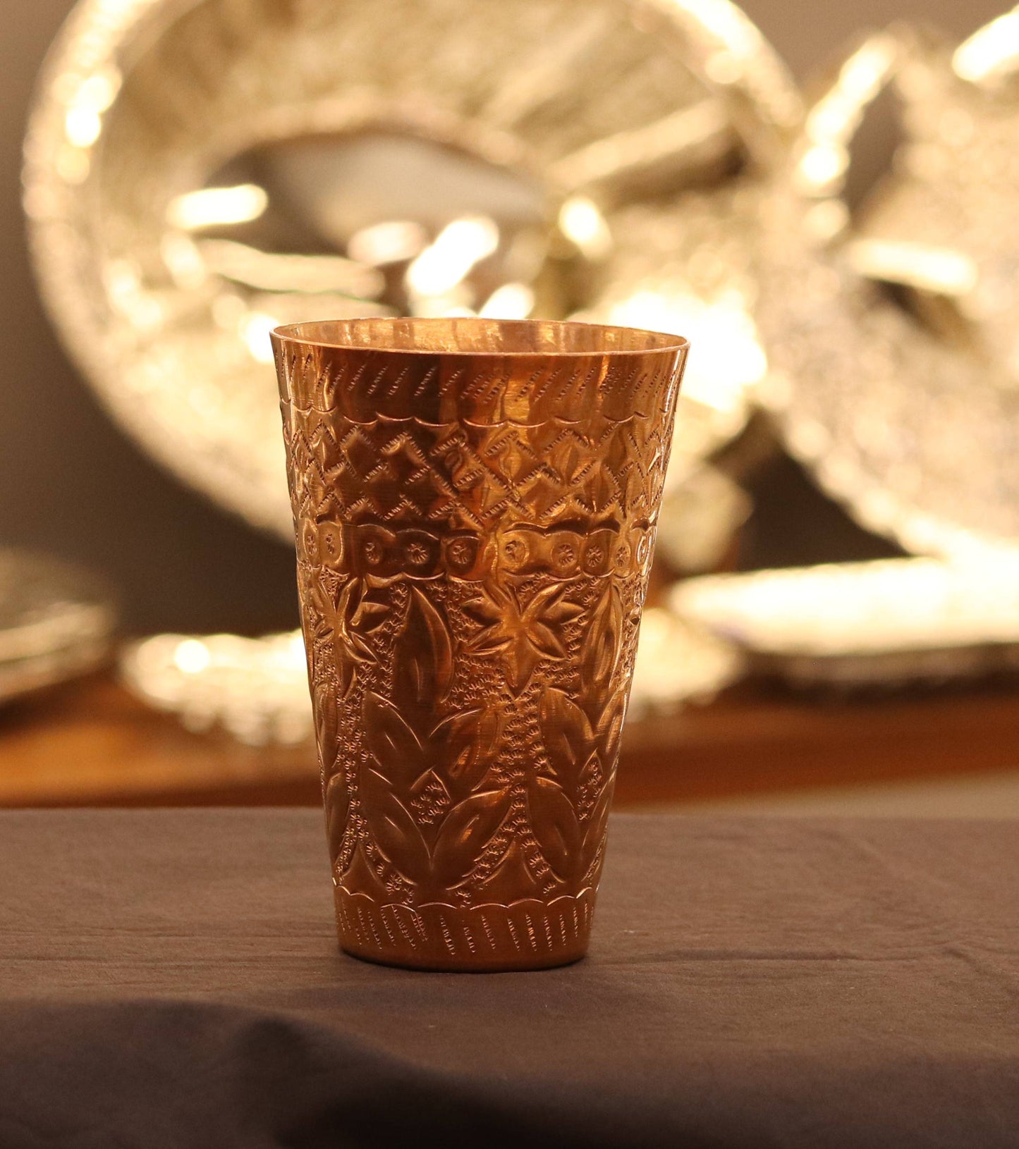The Floral Heritage Engraved Copper Tumbler