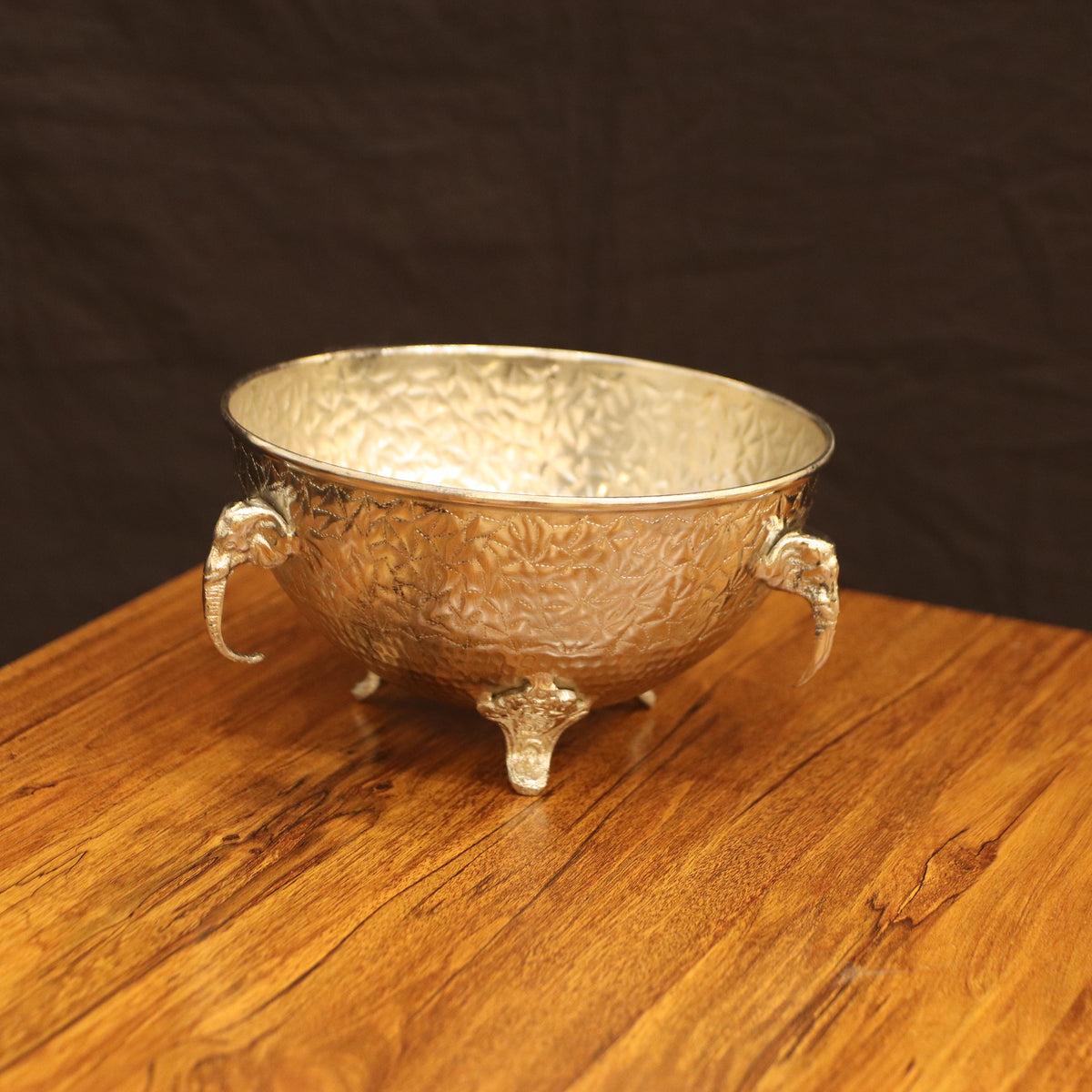 Regal Silver Footed Centerpiece with Embossed Animal Motifs