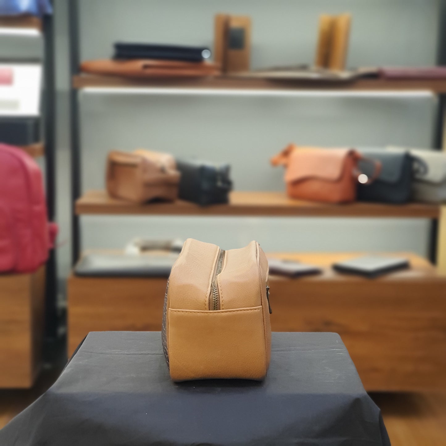 Two-Tone Embossed Leather Dopp Kit