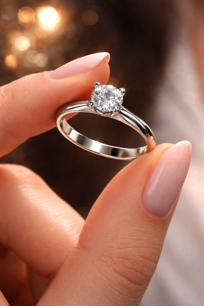Moissanite Diamond Ring with Certificate of Authenticity