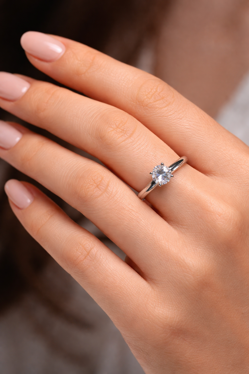 Moissanite Diamond Ring with Certificate of Authenticity