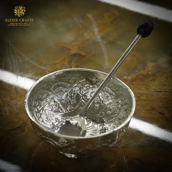 The Artisan Silver Surmadani Bowl and Spoon