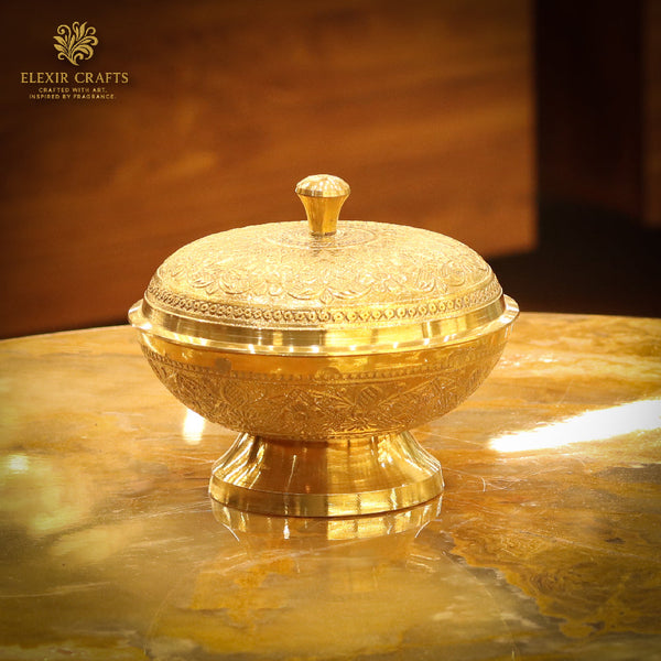 The Golden Sovereign Embossed Pedestal Bowl