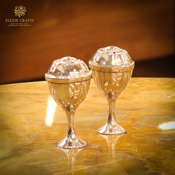 The Silver Sovereign Stemmed Spice Cellars