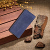 Handcrafted Vintage Blue Leather Long Bifold Wallet