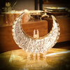 The Royal Silver-Coated Crescent Moon Floral Platter