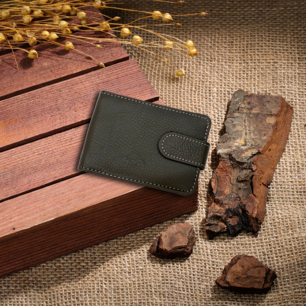 Premium Genuine Textured Leather Bi-Fold Wallet