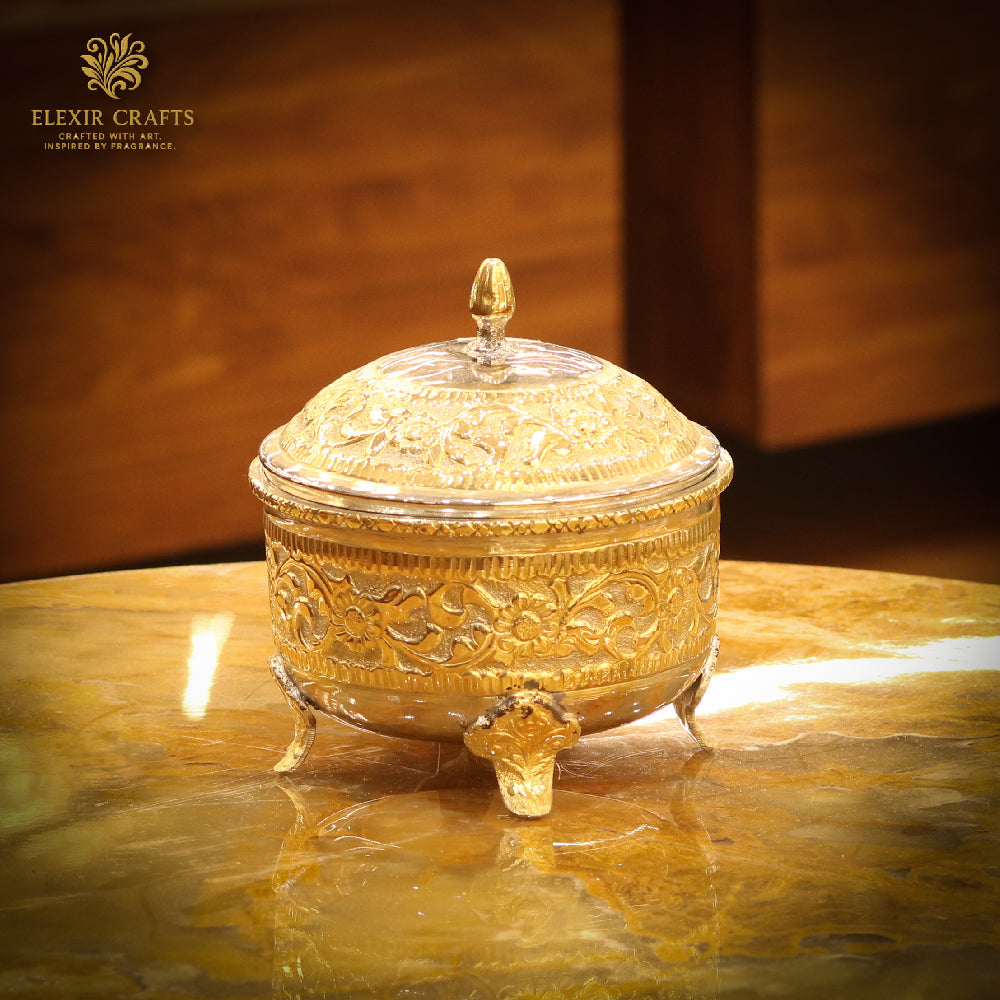 The Gilded Heritage Embossed Urn