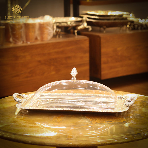 The Crystal-Cloche Silver Plated Tray