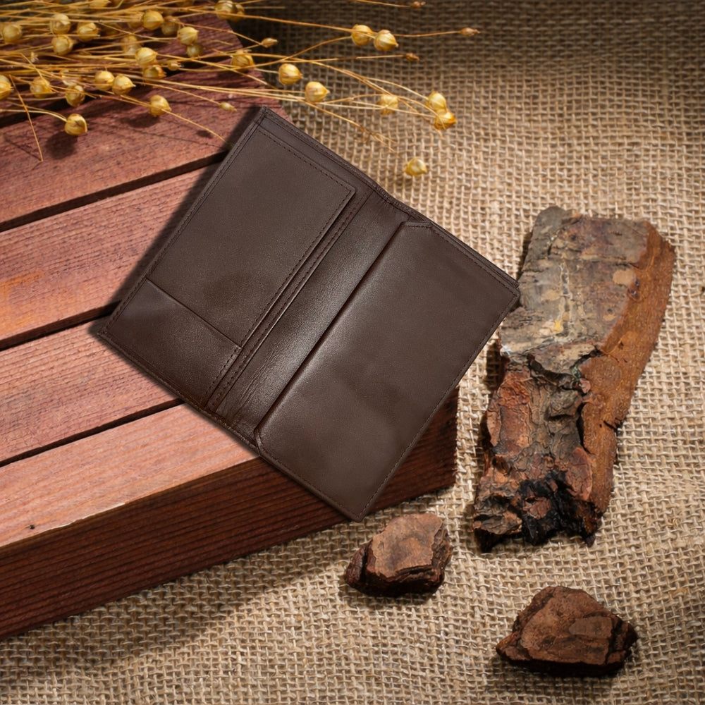Premium Full-Grain Leather Long Bifold Wallet