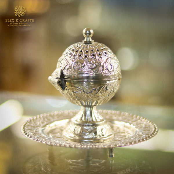 Majestic Silver-Polished Ram Figurine