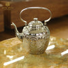 Hand-Engraved Silver-Plated Kettle Figurine