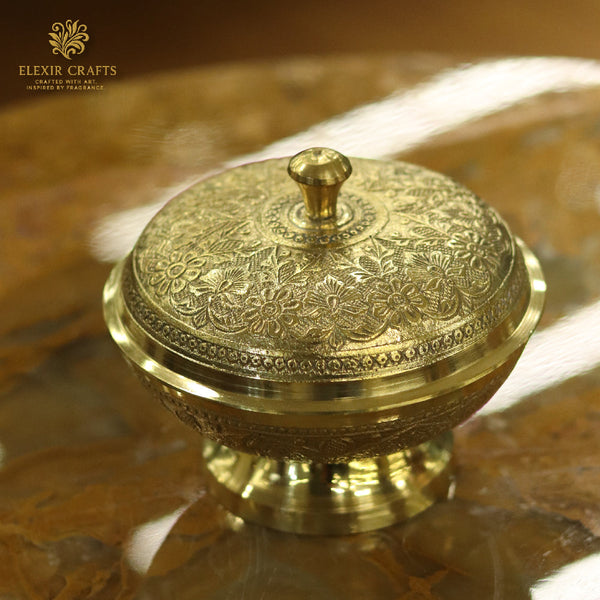 Hand-Engraved Brass Storage/Trinket Box