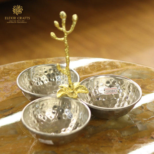 Silver-Plated Triple Serving Dish