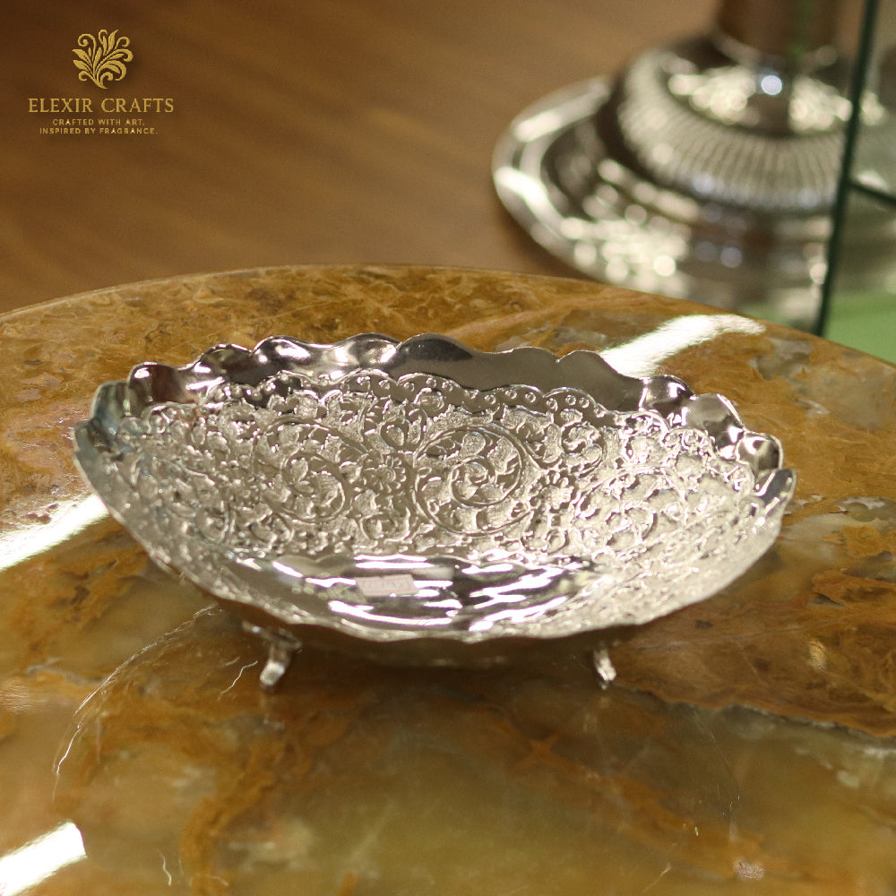 Oval Silver Itra (Attar) Dish