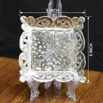 Ornamental Silver-Plated Mini Square Plaque