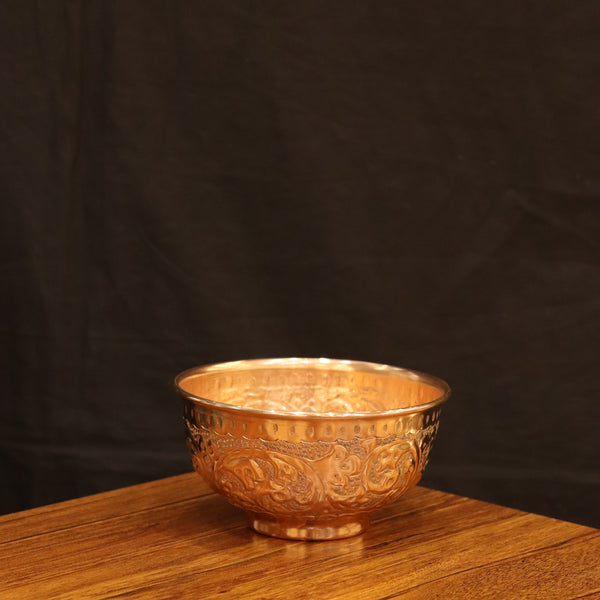 The Vintage Floral Copper Bowl