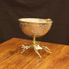 Luxury Repoussé silver-Plated Pedestal Bowl with Gilded Butterflies