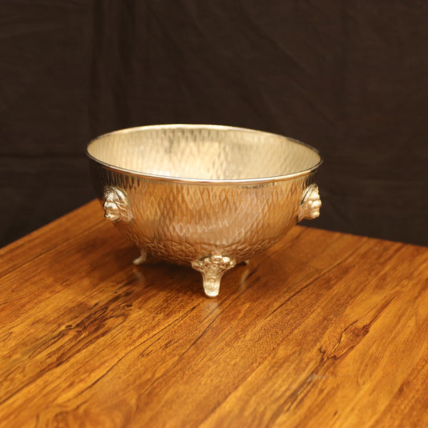 Regal Silver Footed Centerpiece with Embossed Animal Motifs