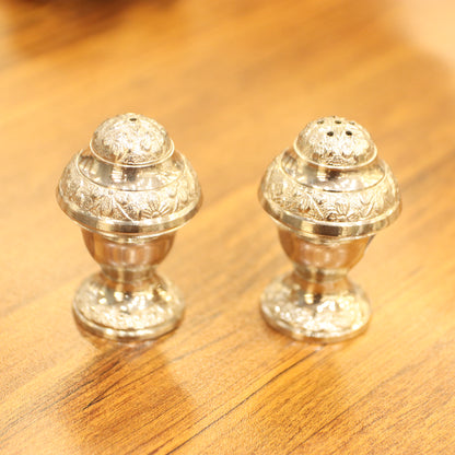 Royal Silver-Plated Embossed Salt & Pepper Shaker Set