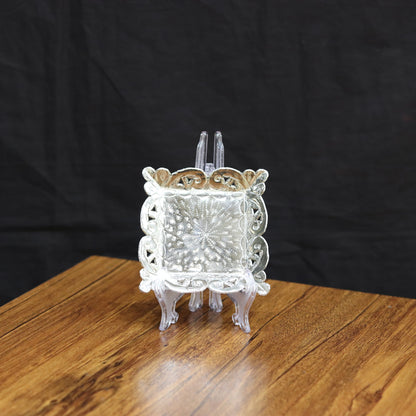 Ornamental Silver-Plated Mini Square Plaque