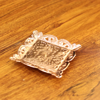Ornamental Silver-Plated Mini Square Plaque