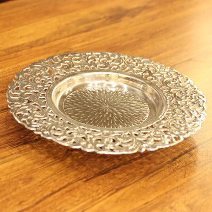 The Sunburst Filigree Silver Platter