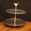 Royal 2-Tier High Tea Platter with Pure Brass Bird Pillar